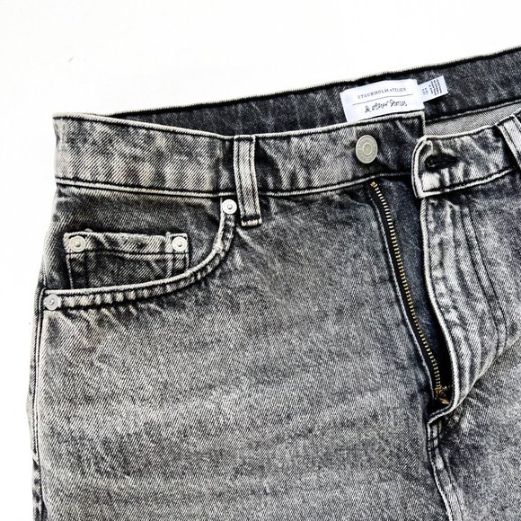 NWT & other stories denim mini skirt light wash black/grey 8 - Picture 4 of 5